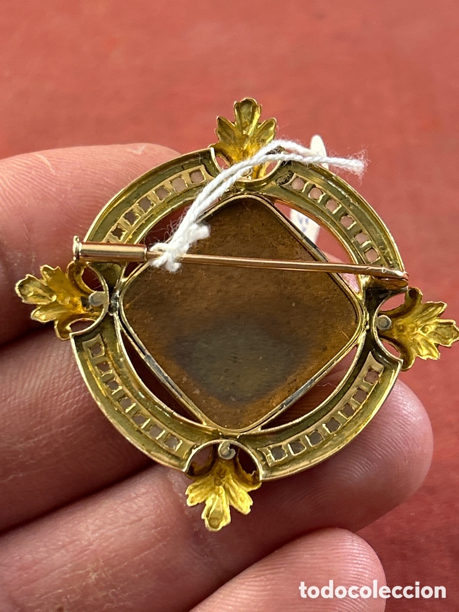 Joyeria: ANTIGUO BROCHE FRANCES EN ORO Y ESMALTE - Foto 2