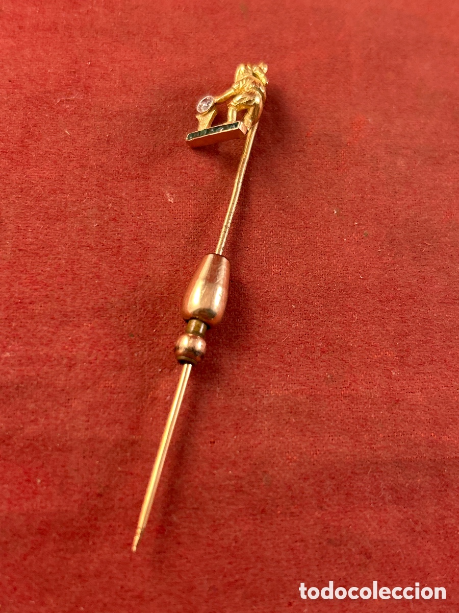Joyeria: ALFILER DE ORO CON DIAMANTE Y ESMERALDAS - Foto 3