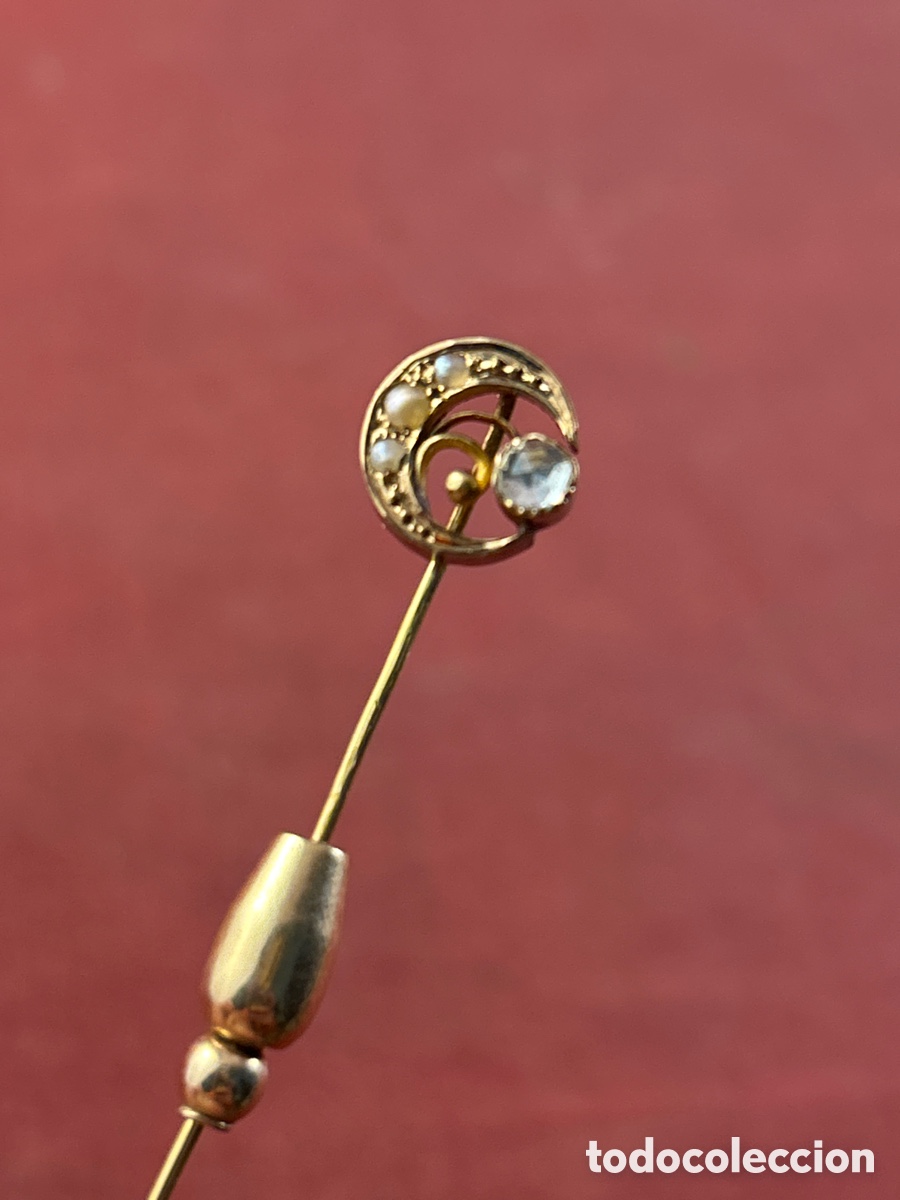 Joyeria: ALFILER DE ORO CON DIAMANTES Y PERLAS - Foto 2