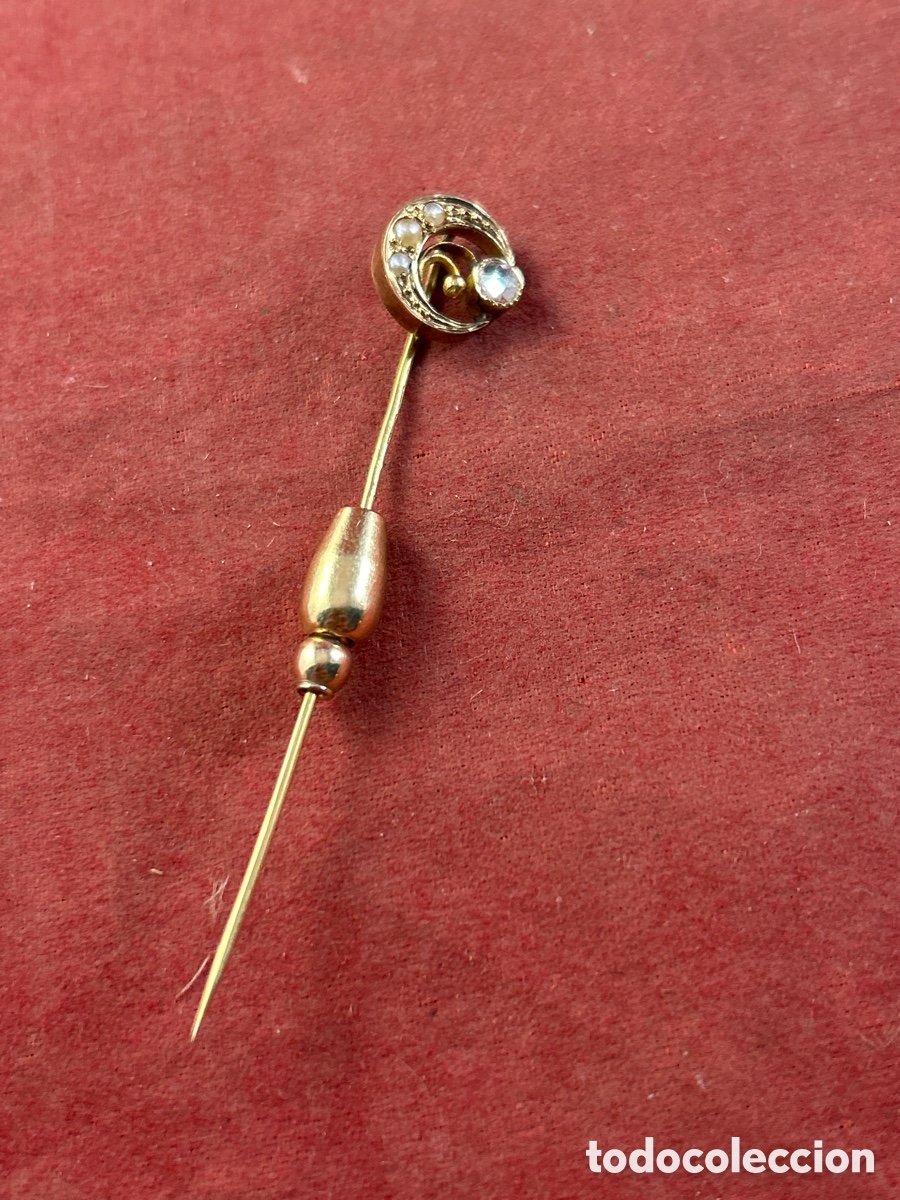 Joyeria: ALFILER DE ORO CON DIAMANTES Y PERLAS - Foto 1