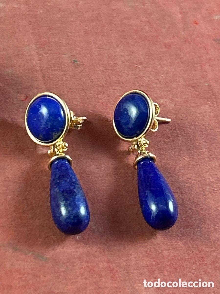 Joyeria: PENDIENTES Y COLGANTE DE ORO Y LAPISL&Aacute;ZULI - Foto 3
