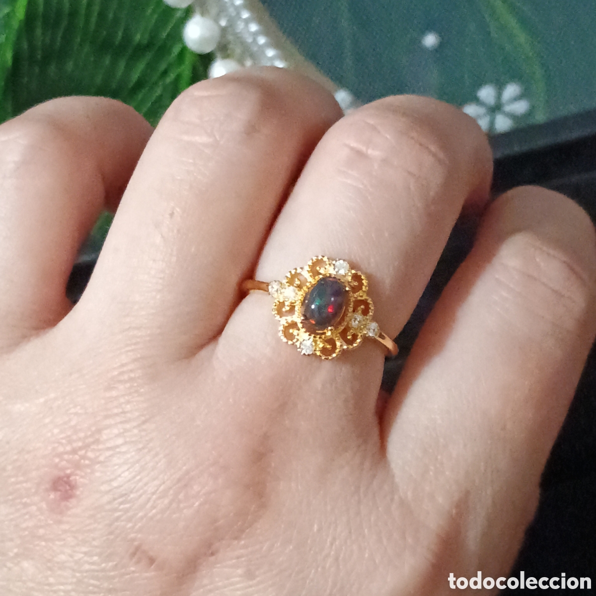 Joyeria: Anillo de &Oacute;palo Plata chapada en oro 18k - Foto 8