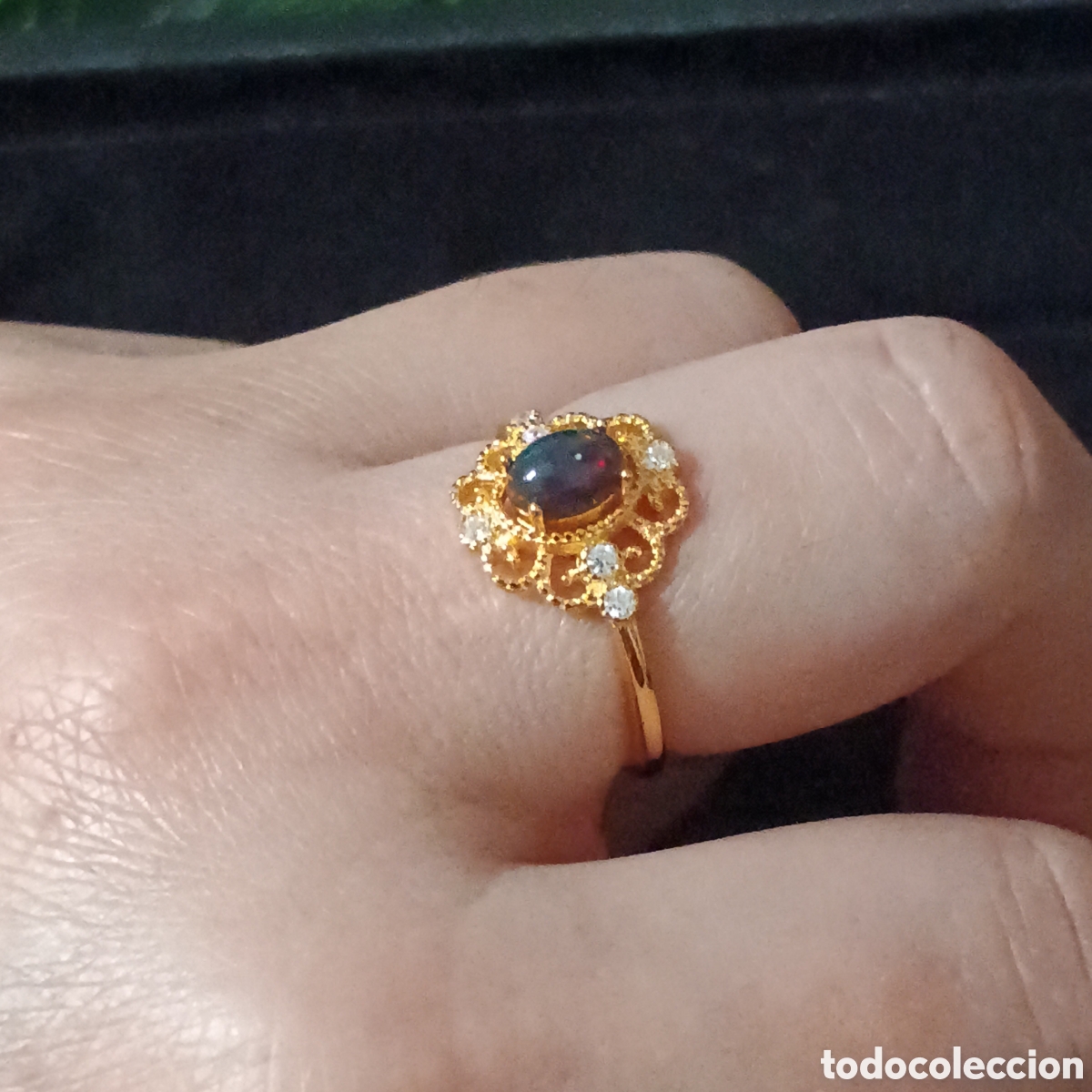 Joyeria: Anillo de &Oacute;palo Plata chapada en oro 18k - Foto 10