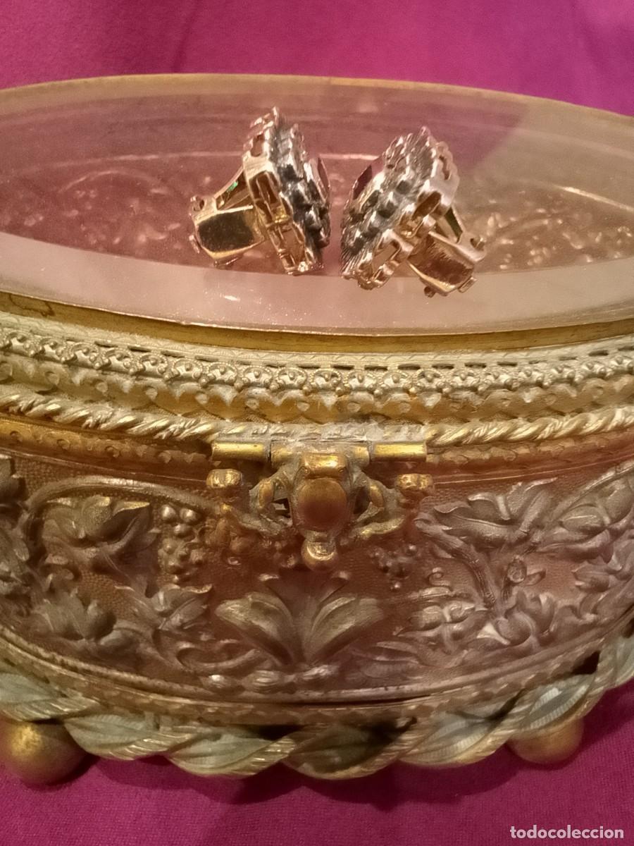 Joyeria: Elegantes Pendientes Antiguos de Plata y Oro - Foto 3