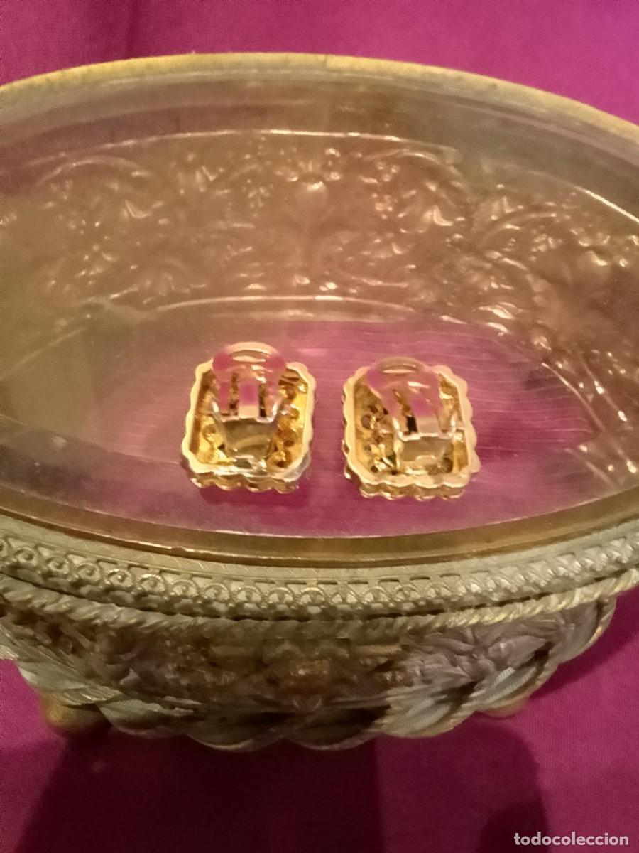 Joyeria: Elegantes Pendientes Antiguos de Plata y Oro - Foto 4