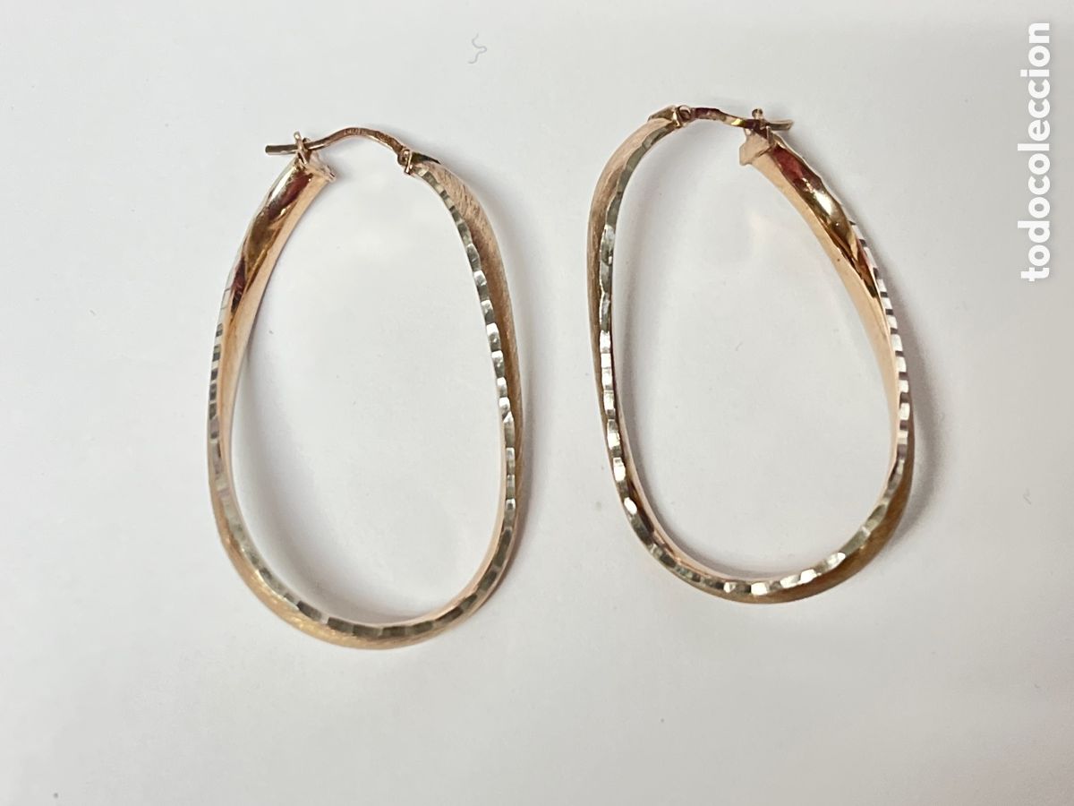 Joyeria: Pendientes - criollas de plata oro rosa /P358 - Foto 3