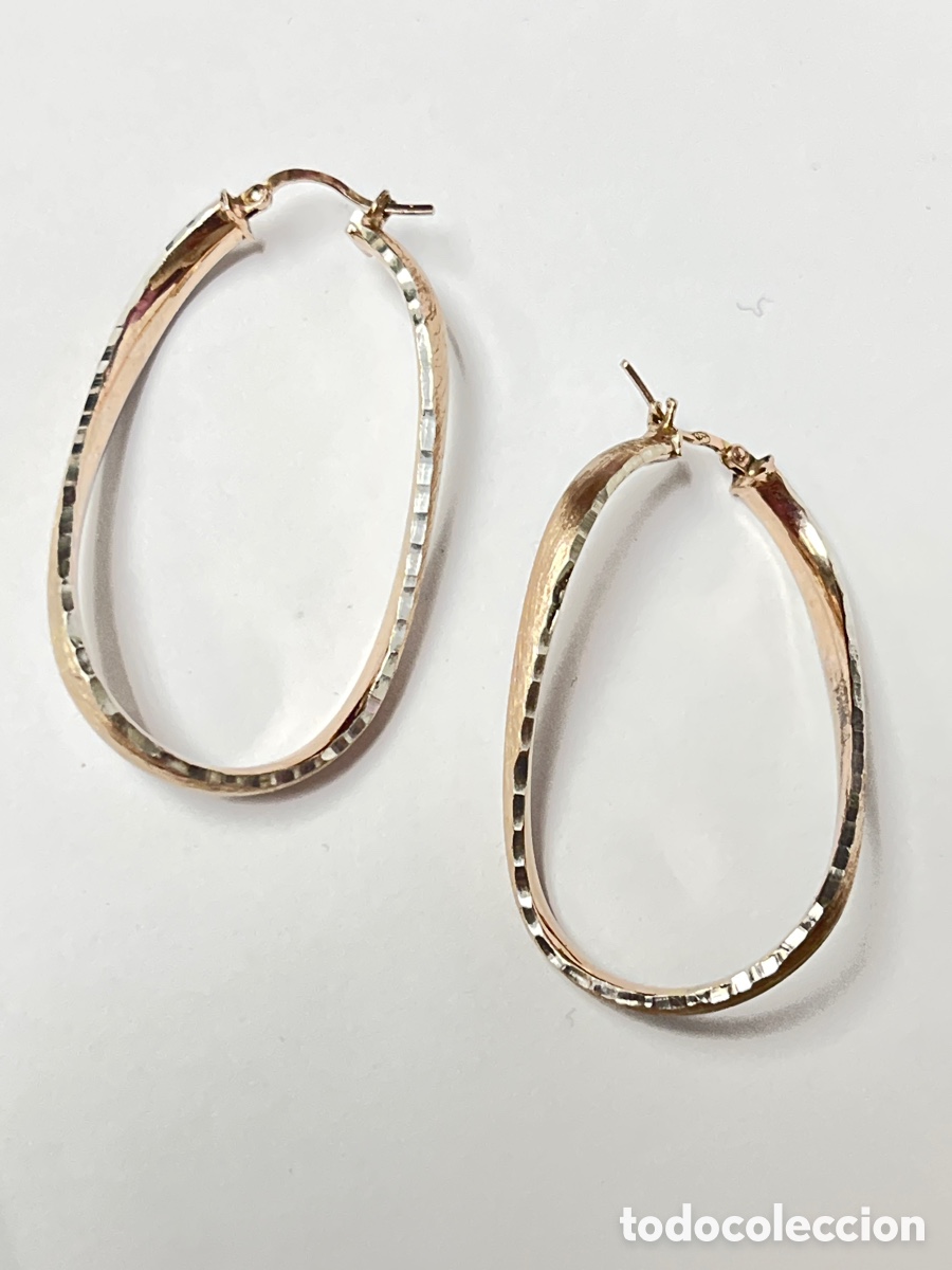 Joyeria: Pendientes - criollas de plata oro rosa /P358 - Foto 4