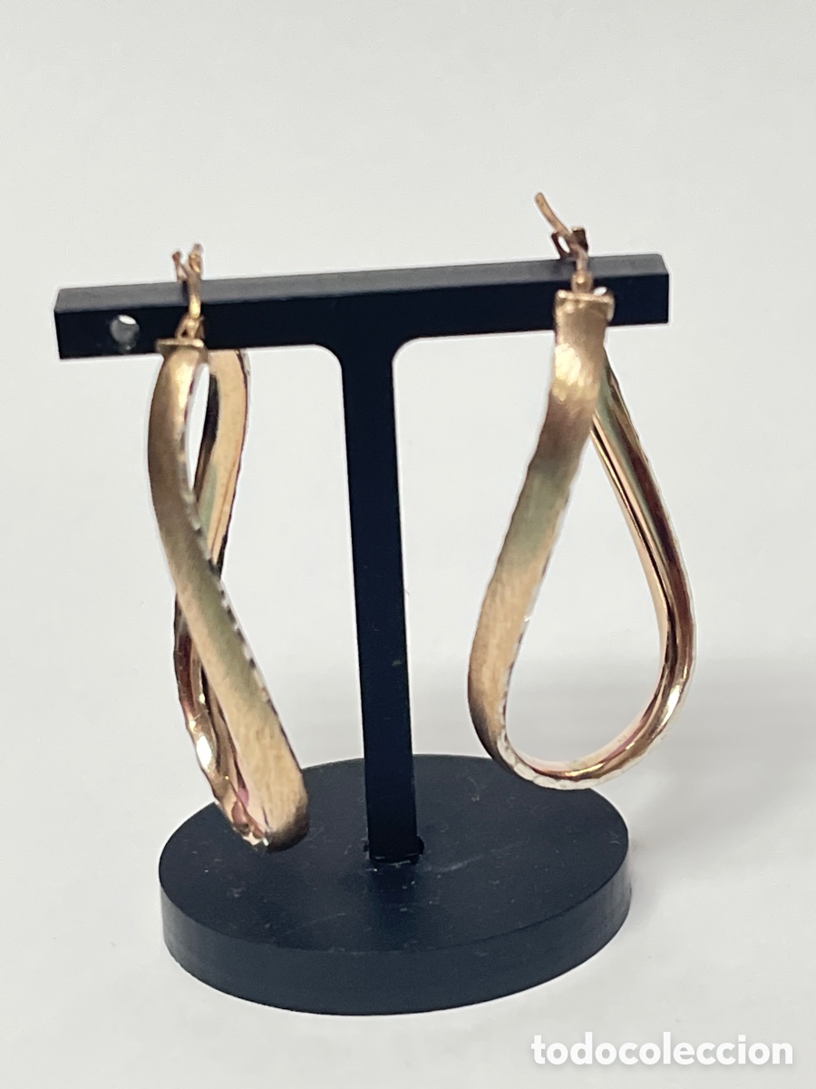 Joyeria: Pendientes - criollas de plata oro rosa /P358 - Foto 1