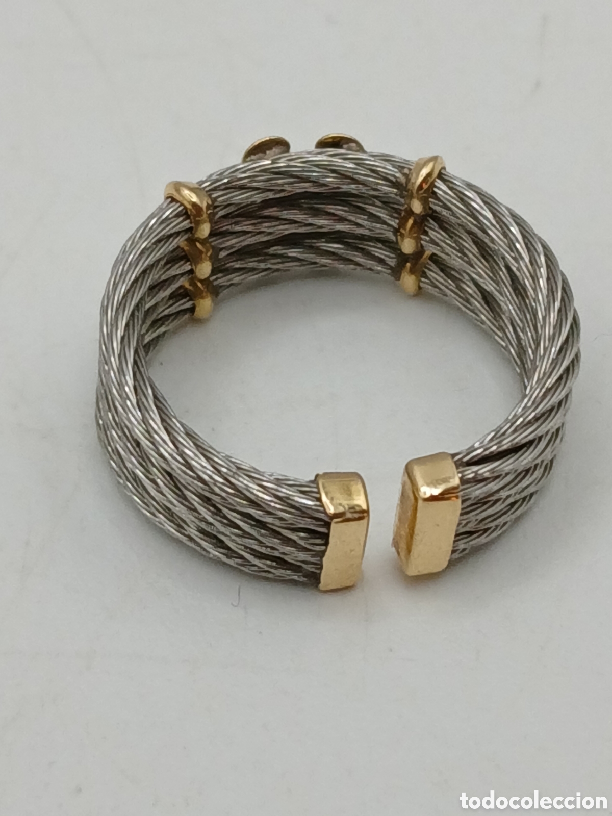 Joyeria: Anillo acero y oro 18quilates. Ajustable - Foto 5