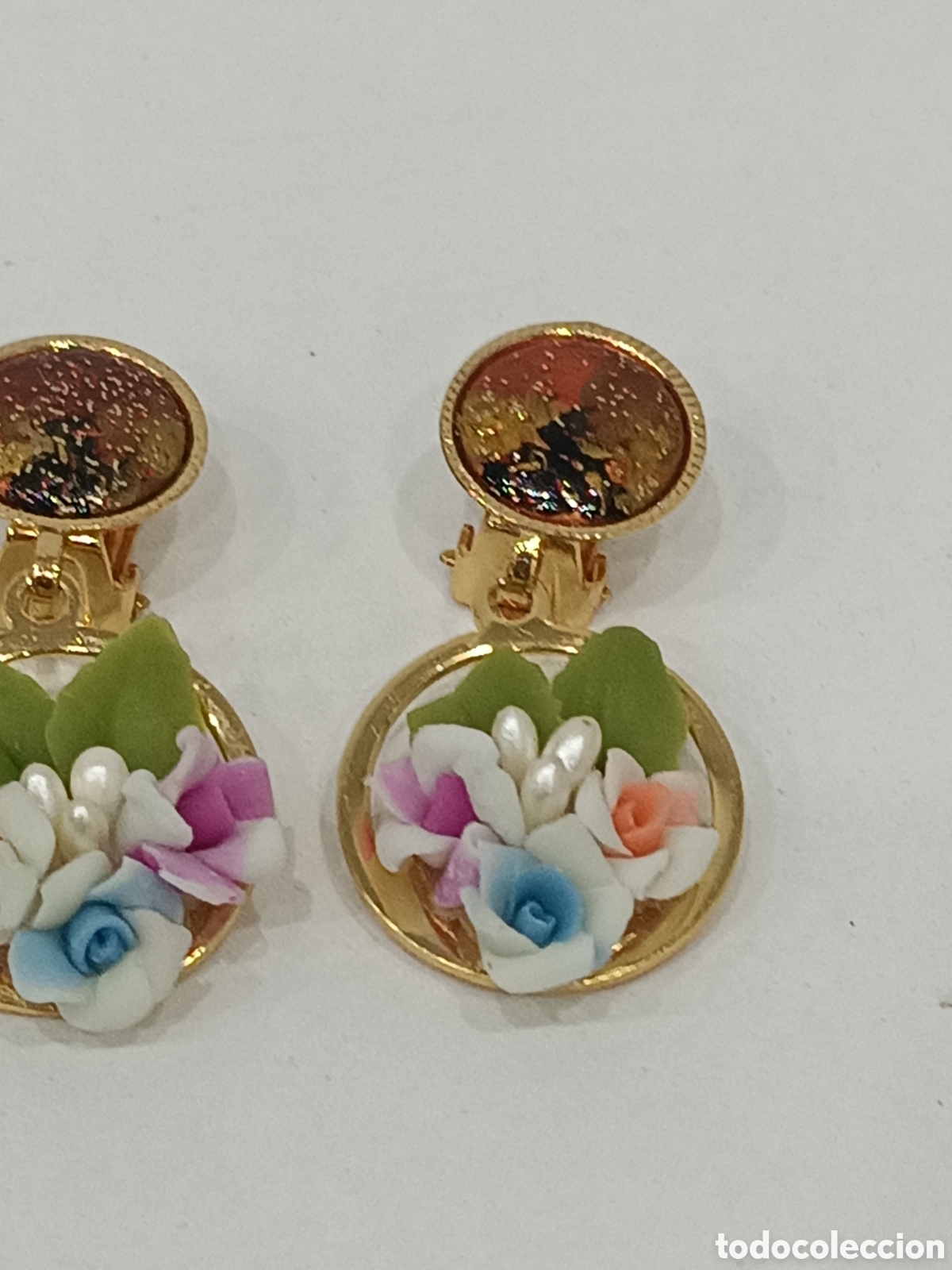 Joyeria: ANTIGUOS PENDIENTES DE PORCELANA - Foto 3