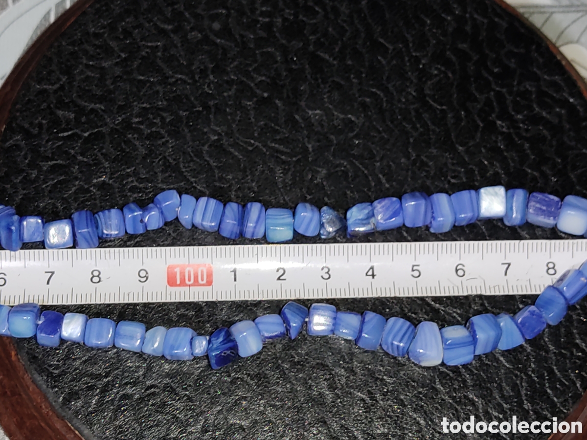 Joyeria: Collar de n&aacute;car azul.Vintage. - Foto 7