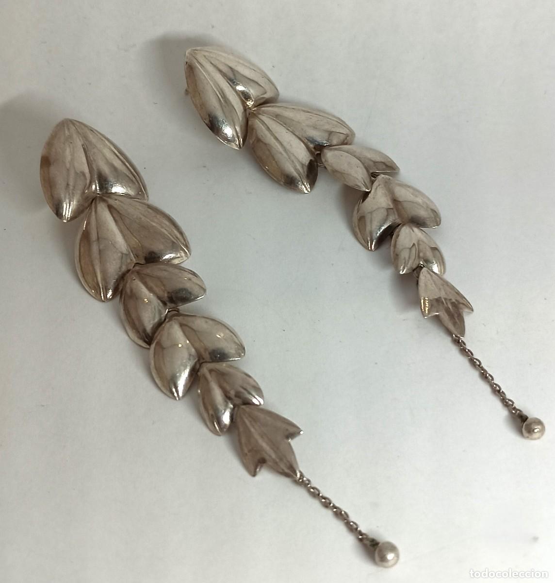 Joyeria: PENDIENTES LARGOS DE PLATA HOJAS - Foto 1