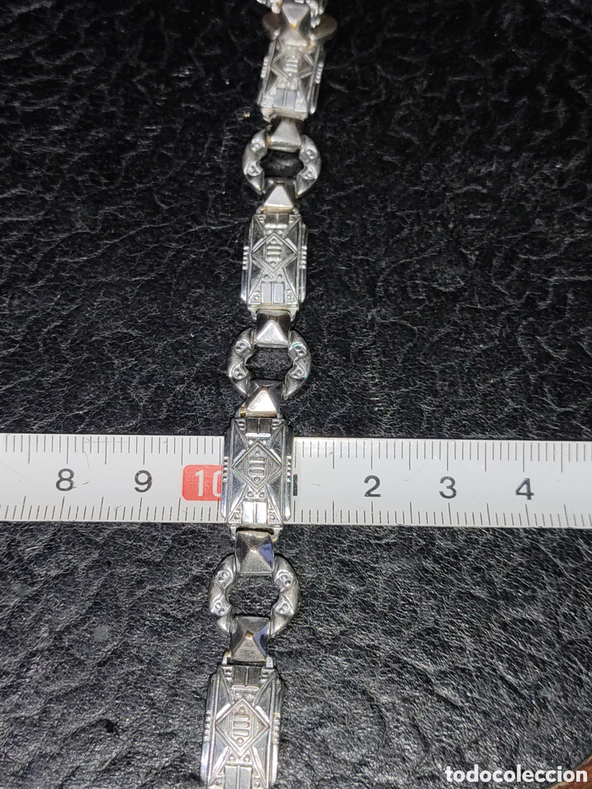 Joyeria: Pulsera modernista repujada y rodiada.Para mu&ntilde;eca peque&ntilde;a. - Foto 5