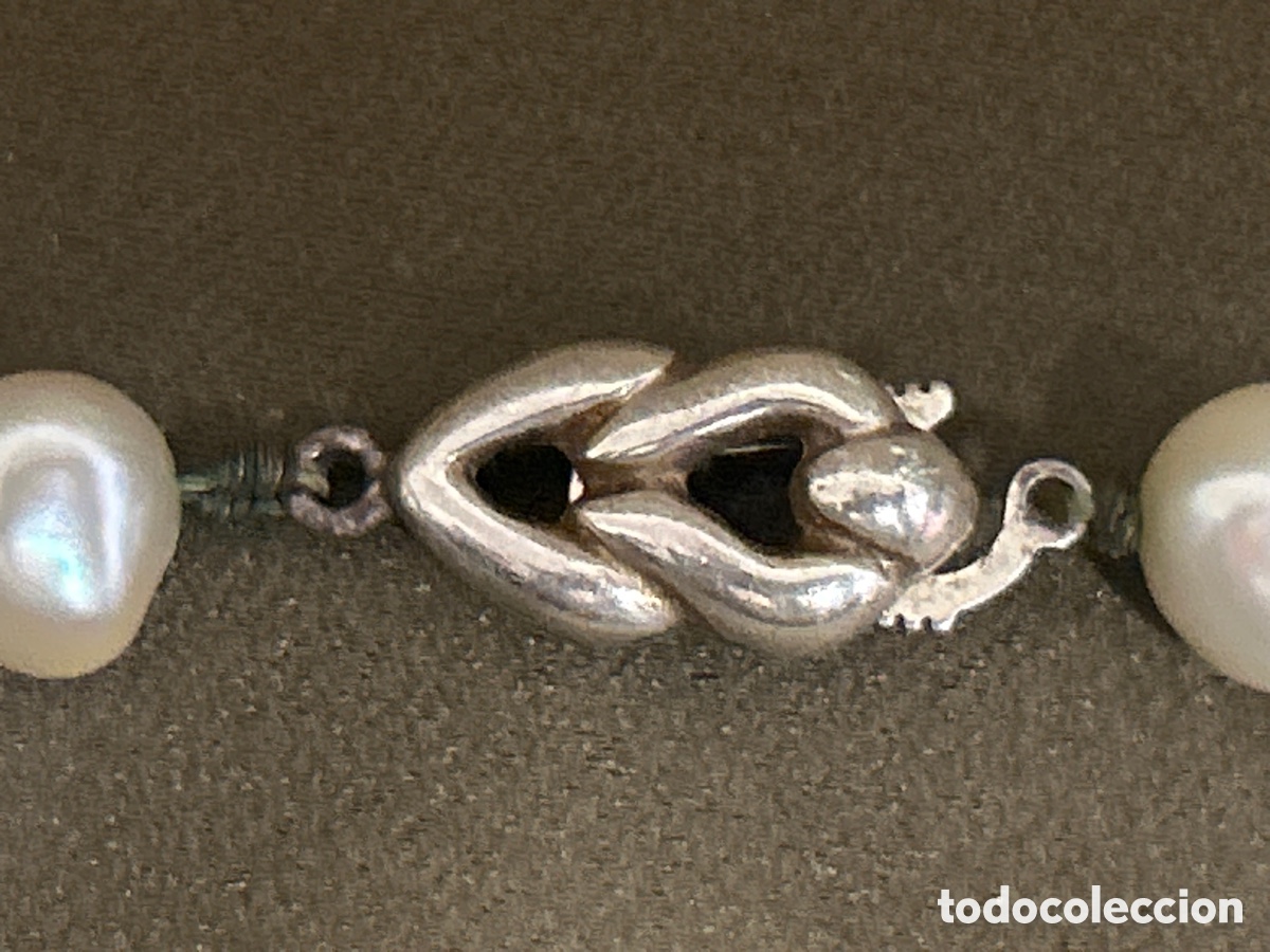 Joyeria: Antigua gargantilla de perlas con cierre de plata - Foto 2