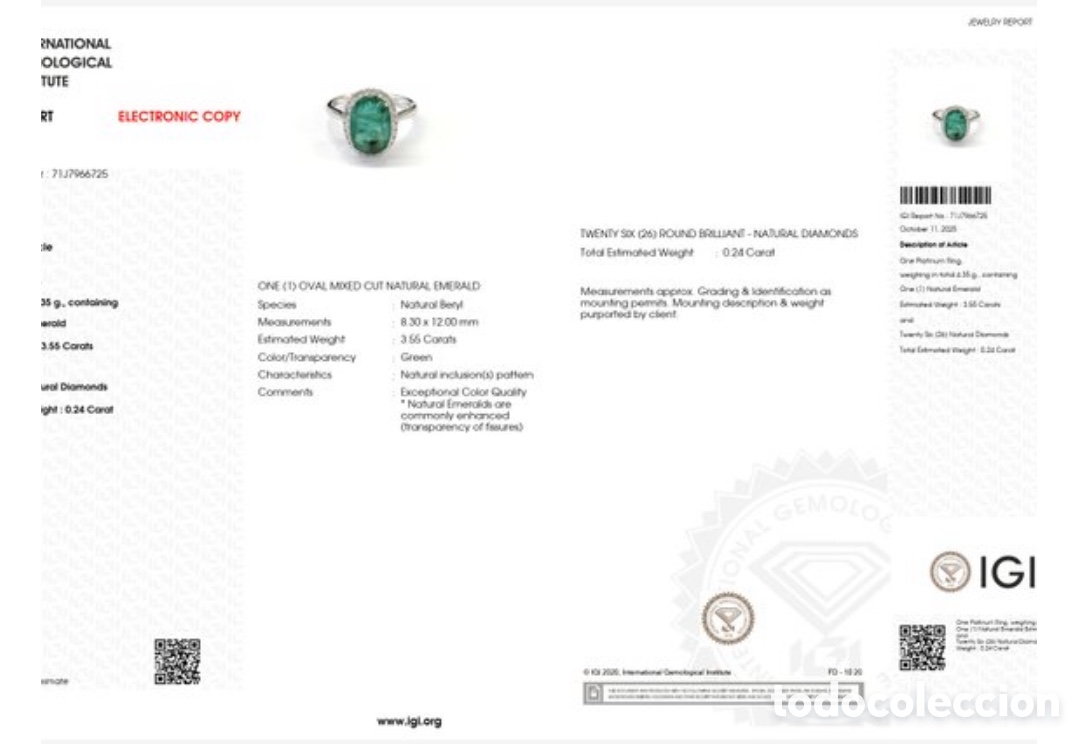 Joyeria: Anillo de esmeralda y diamantes - Foto 6