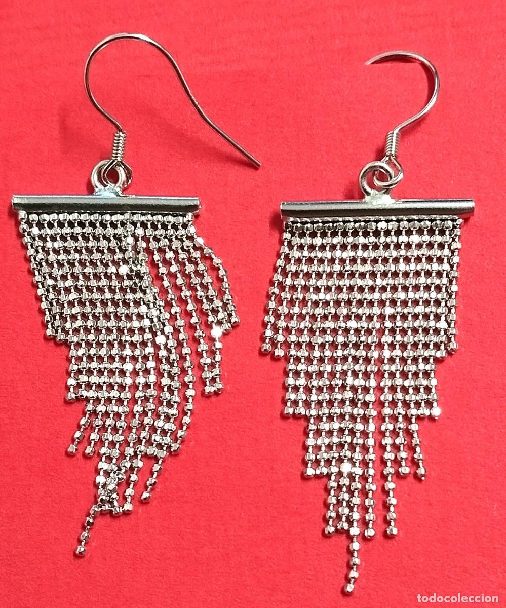 Joyeria: Pendientes flecos, Plata Ley, 4cm largo - Foto 1