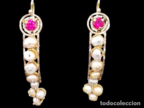 Joyeria: Pendientes antiguos en oro de 14 quilates - Foto 1