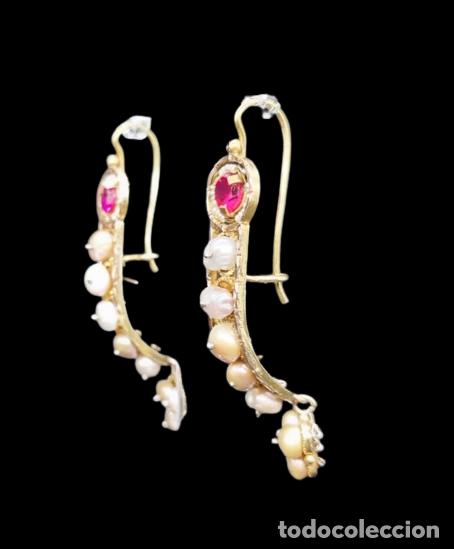 Joyeria: Pendientes antiguos en oro de 14 quilates - Foto 3