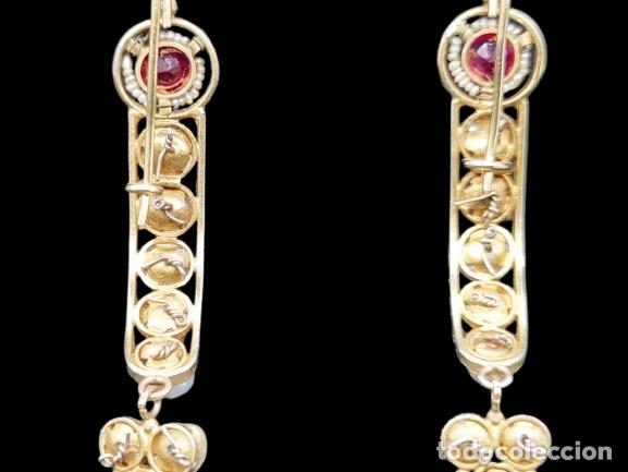 Joyeria: Pendientes antiguos en oro de 14 quilates - Foto 6