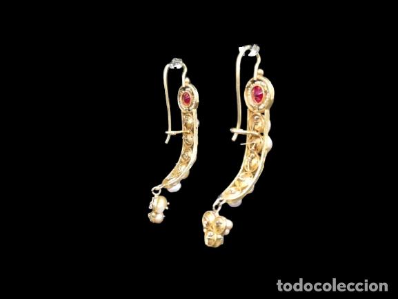 Joyeria: Pendientes antiguos en oro de 14 quilates - Foto 7