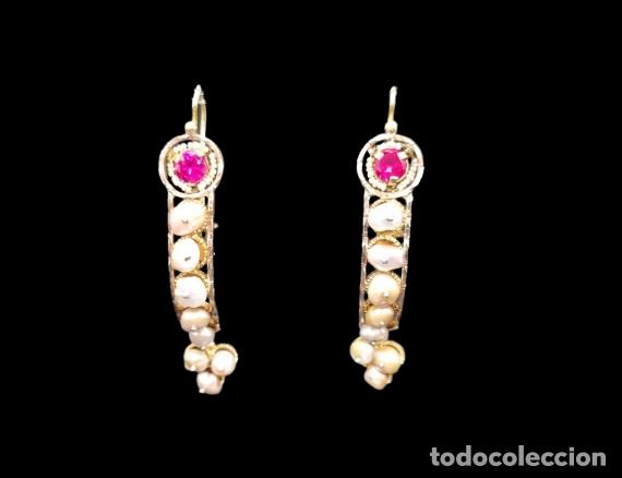 Joyeria: Pendientes antiguos en oro de 14 quilates - Foto 9