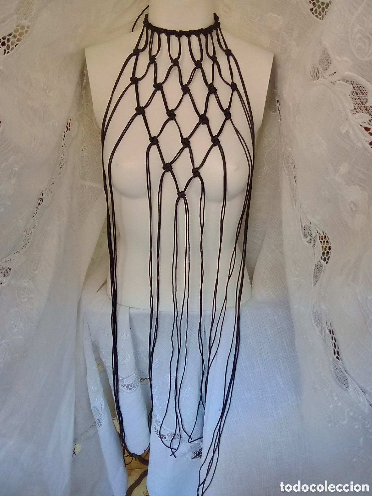 Joyeria: Collar cuerpo halter macram&eacute; - Foto 1