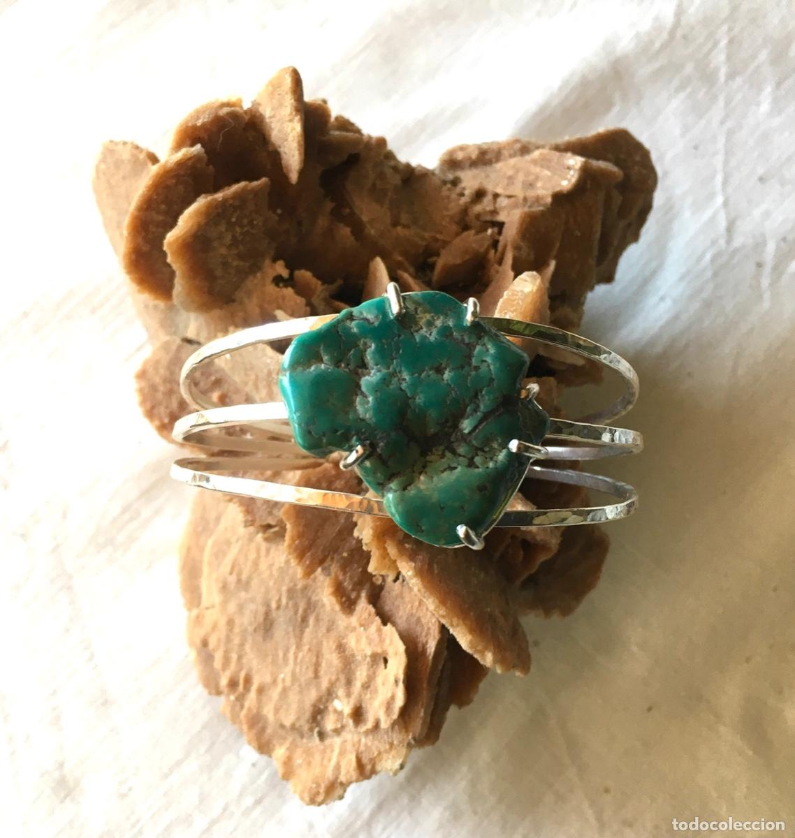 Joyeria: Brazalete de plata y turquesa - Foto 2