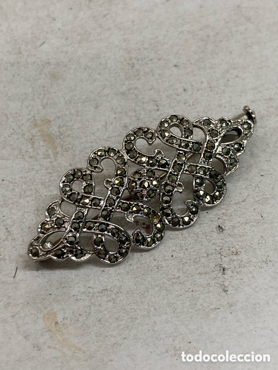 Joyeria: Broche de plata y marquesitas /B207 - Foto 1
