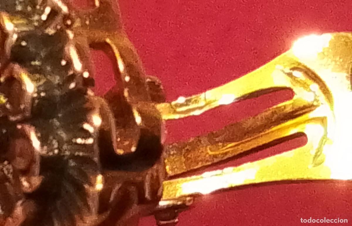Joyeria: Elegantes Pendientes Antiguos de Plata y Oro - Foto 5