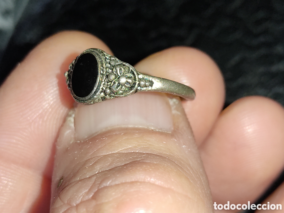 Joyeria: Anillo de plata contrastada y &oacute;nice. - Foto 1