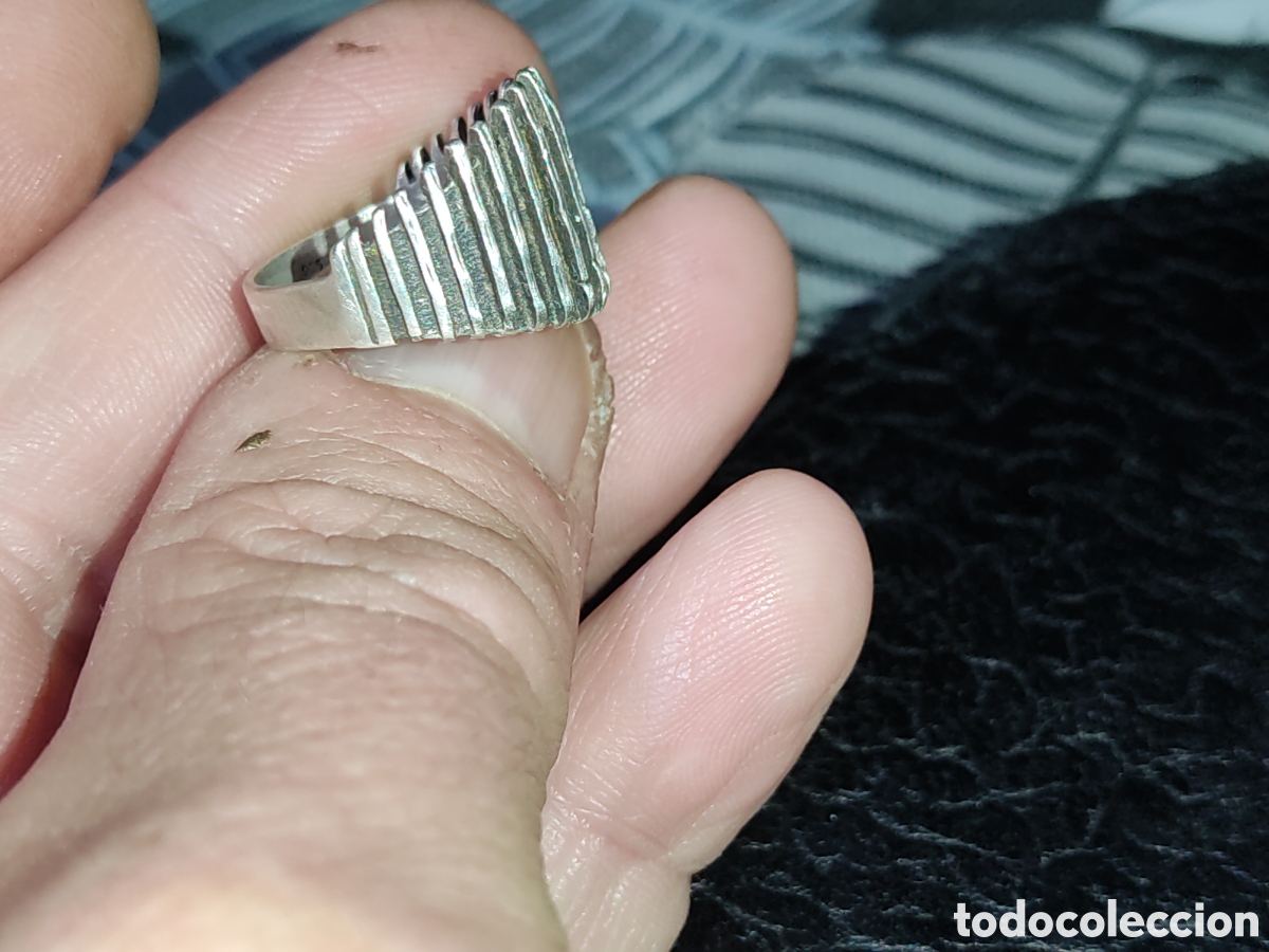 Joyeria: Antiguo anillo de plata contrastada. - Foto 5