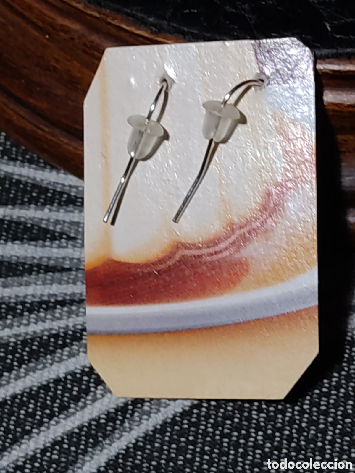 Joyeria: Pendientes con cuenta Carneola.Vintage. - Foto 4