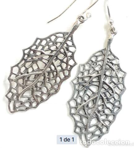 Joyeria: Pendientes hoja en Plata Ley - Foto 1