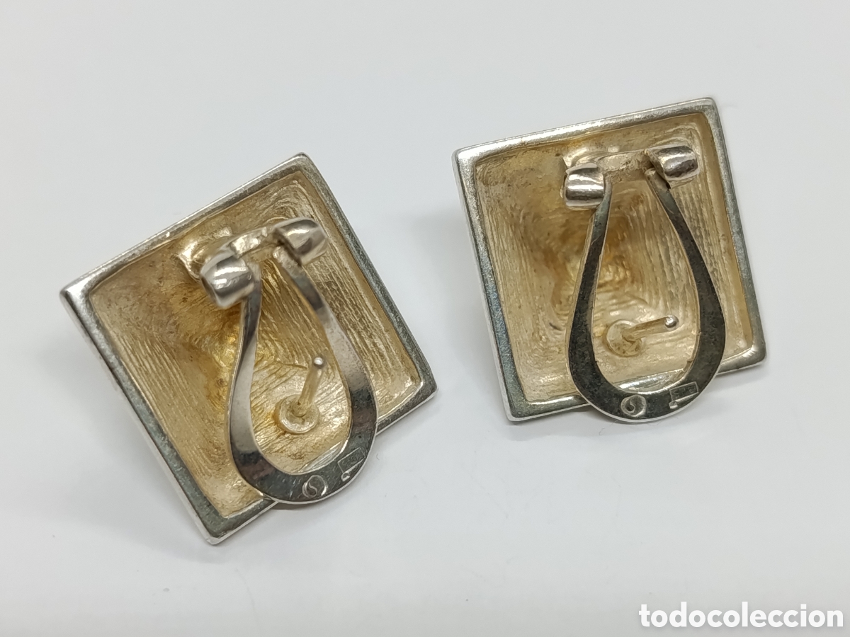 Joyeria: Pendientes de plata en forma de piramide. Cierre omega. Vintage - Foto 5