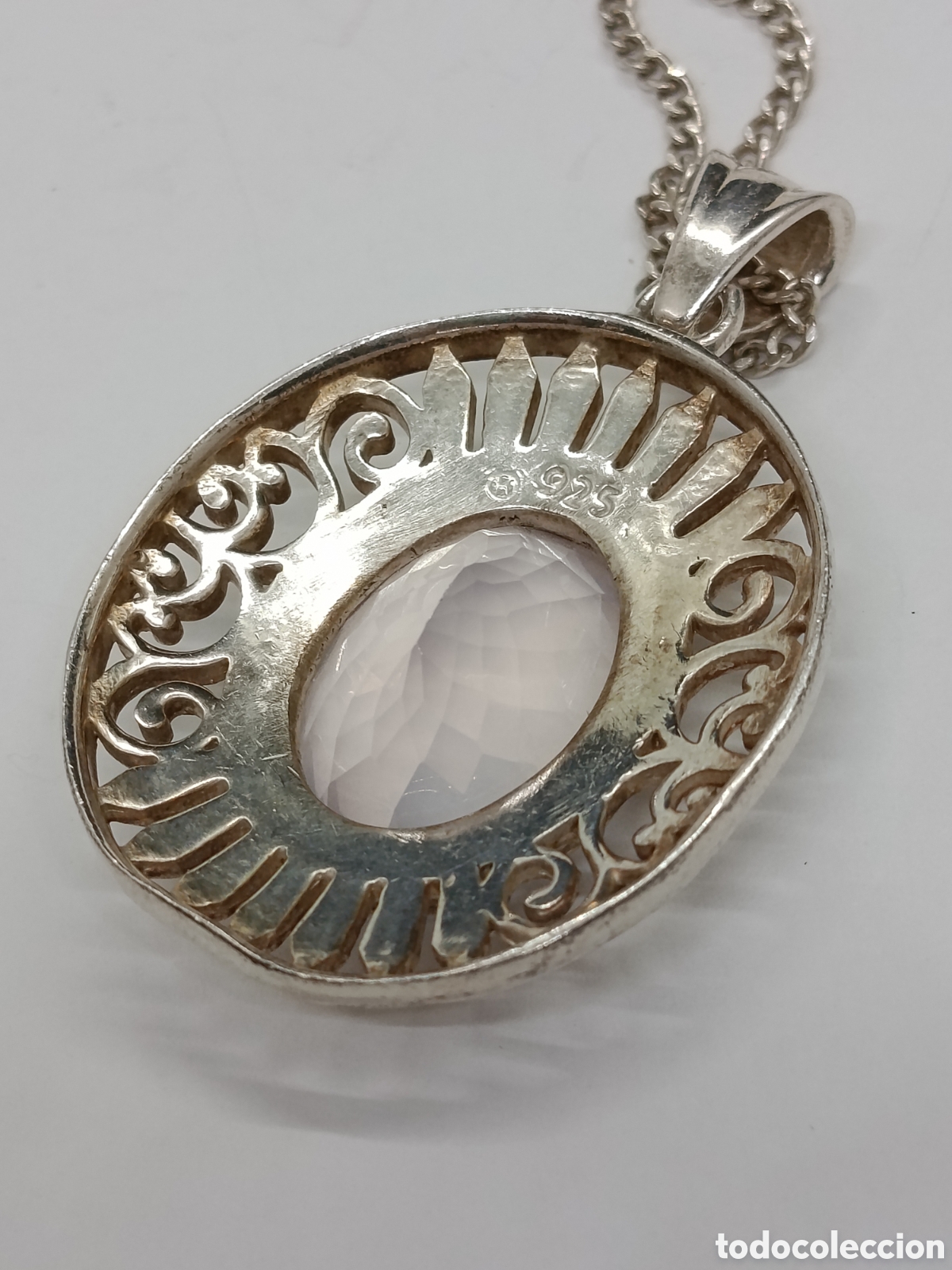Joyeria: Colgante de plata y cuarzo rosa . - Foto 2