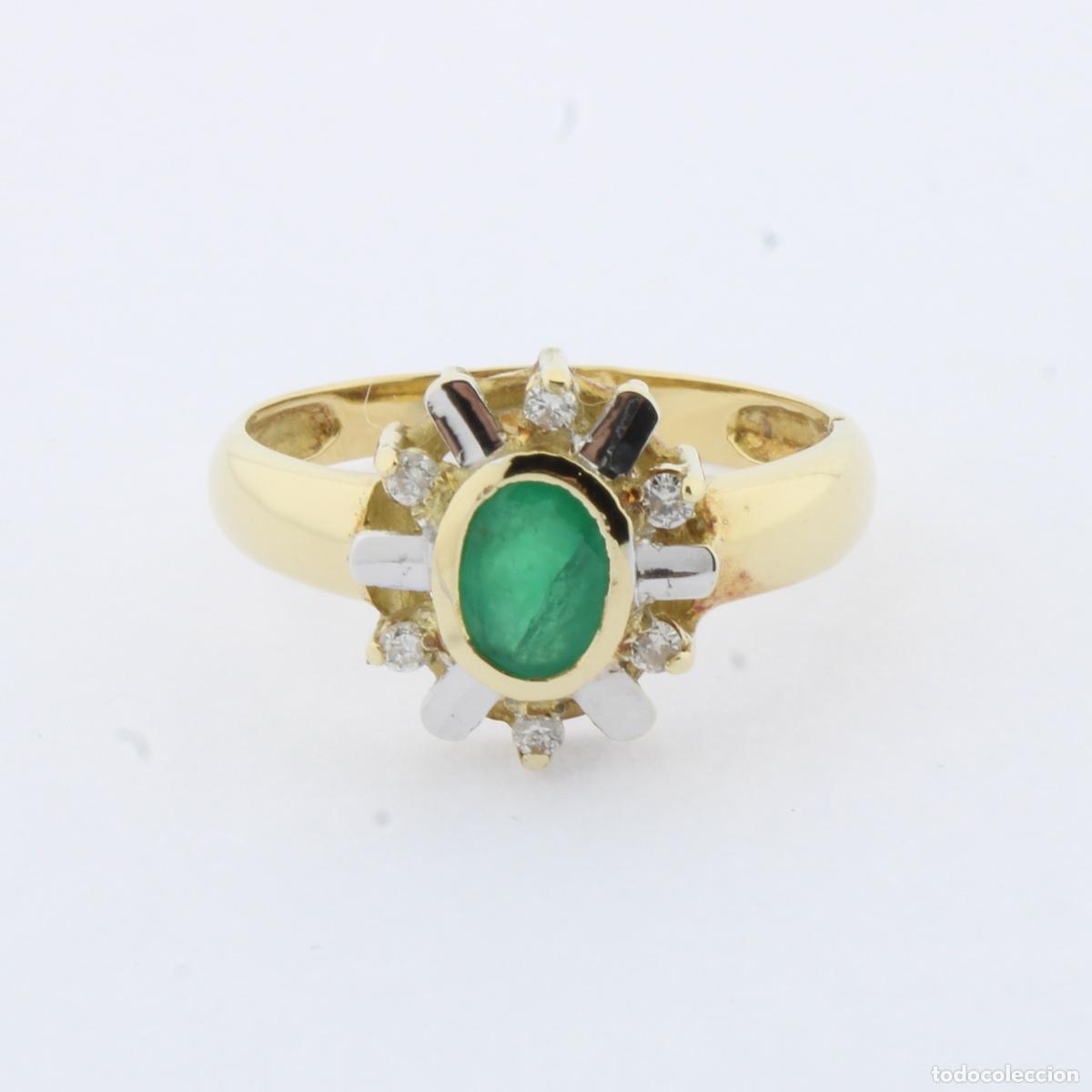Joyeria: Anillo oro con brillantes y esmeralda - Foto 1