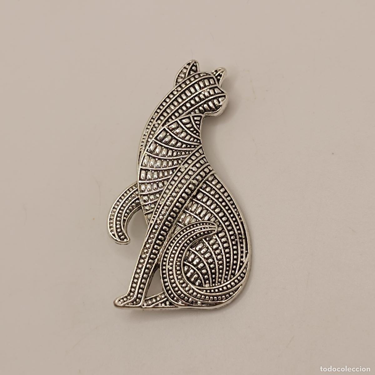 Joyeria: Original broche de gato con texturas y acabados en plata. - Foto 3