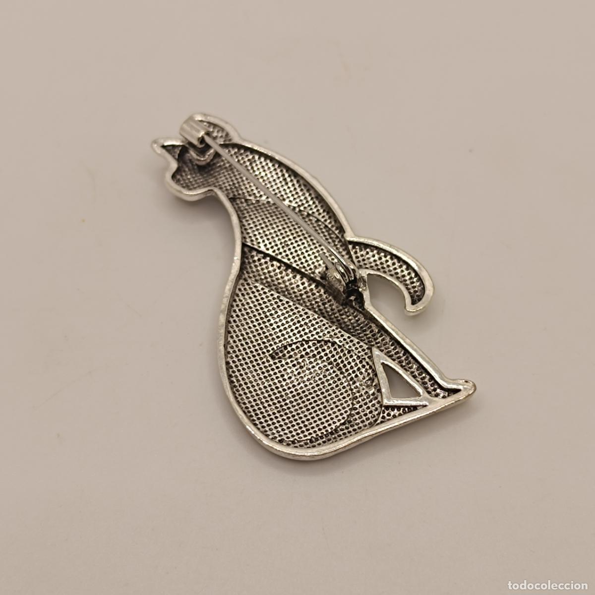 Joyeria: Original broche de gato con texturas y acabados en plata. - Foto 5
