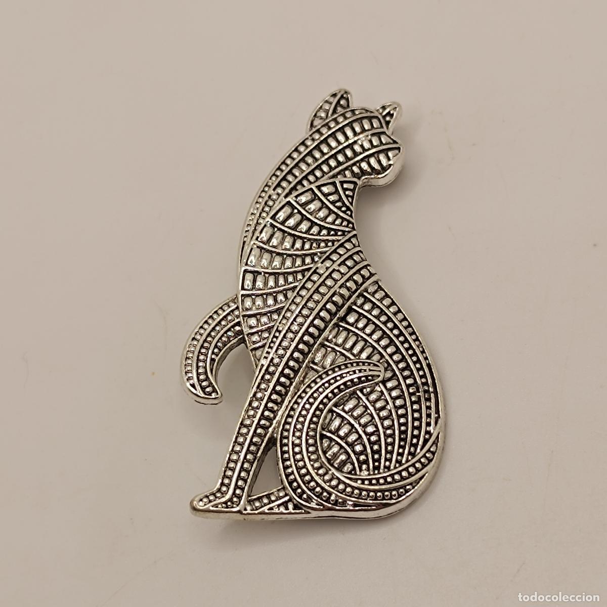 Joyeria: Original broche de gato con texturas y acabados en plata. - Foto 1