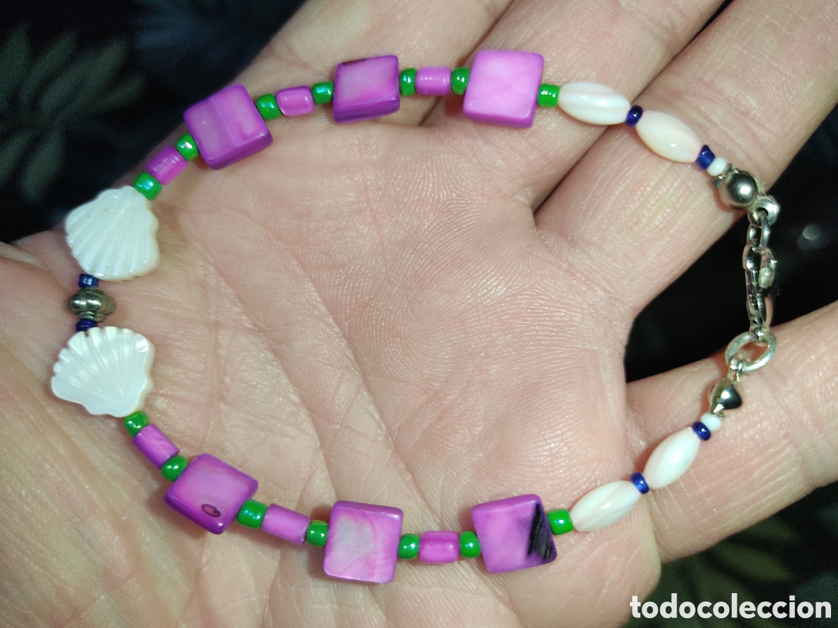 Joyeria: Pulsera de n&aacute;car con ostras talladas.Vintage - Foto 1