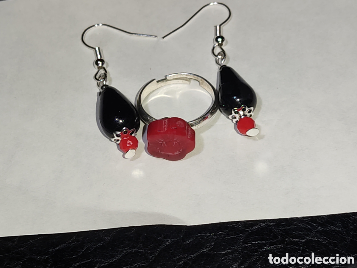 Joyeria: Pendientes y anillo ajustable de bisuter&iacute;a. - Foto 1