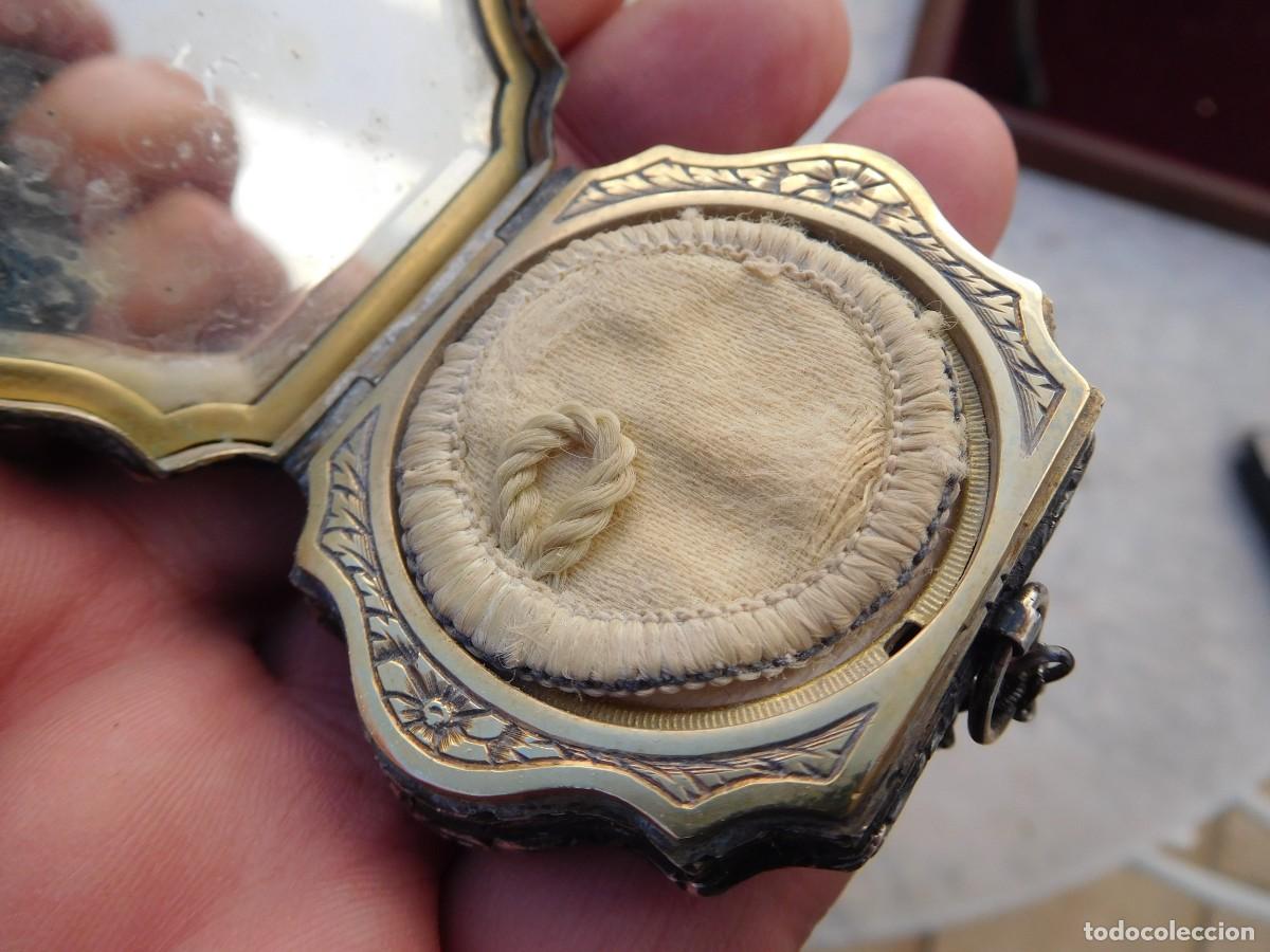 Joyeria: Antiguo colgante polvera de plata con cadena - Foto 15