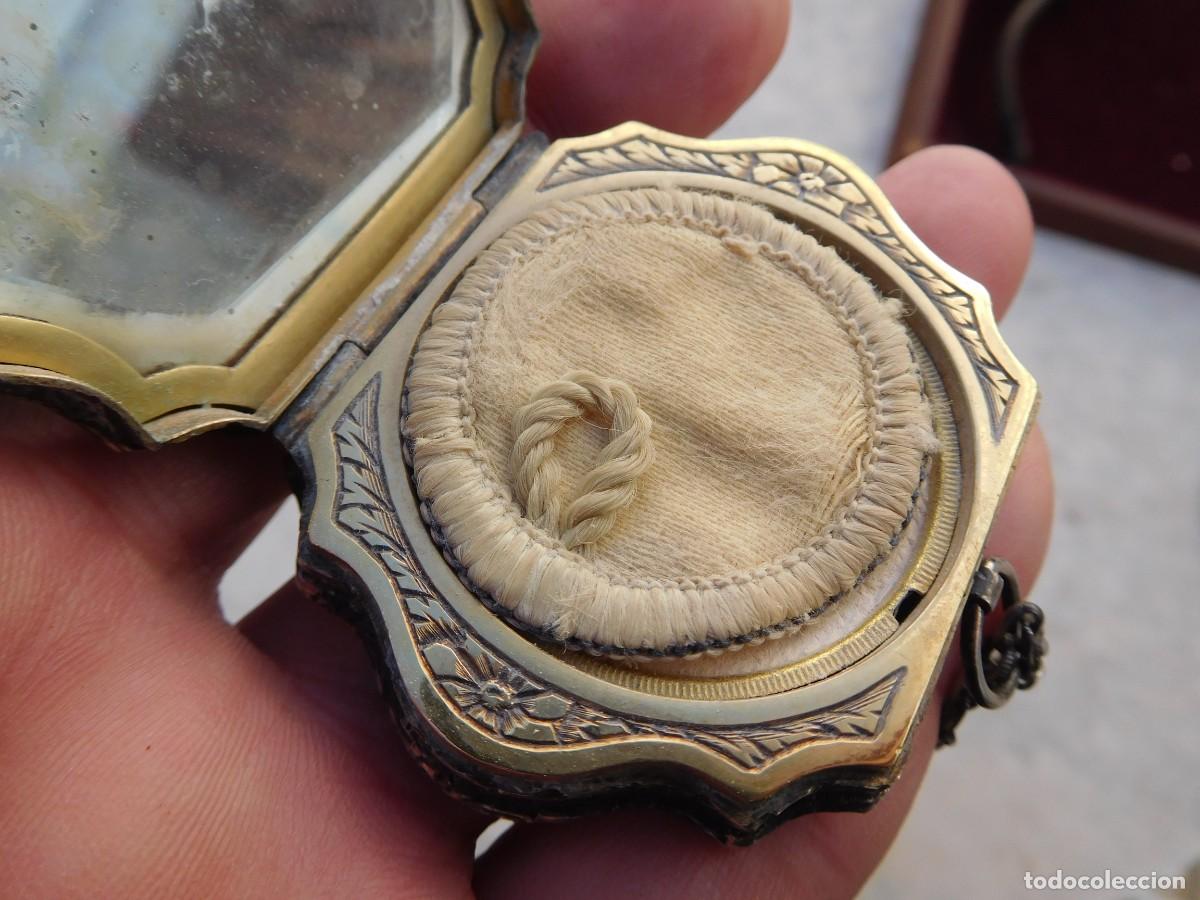 Joyeria: Antiguo colgante polvera de plata con cadena - Foto 17