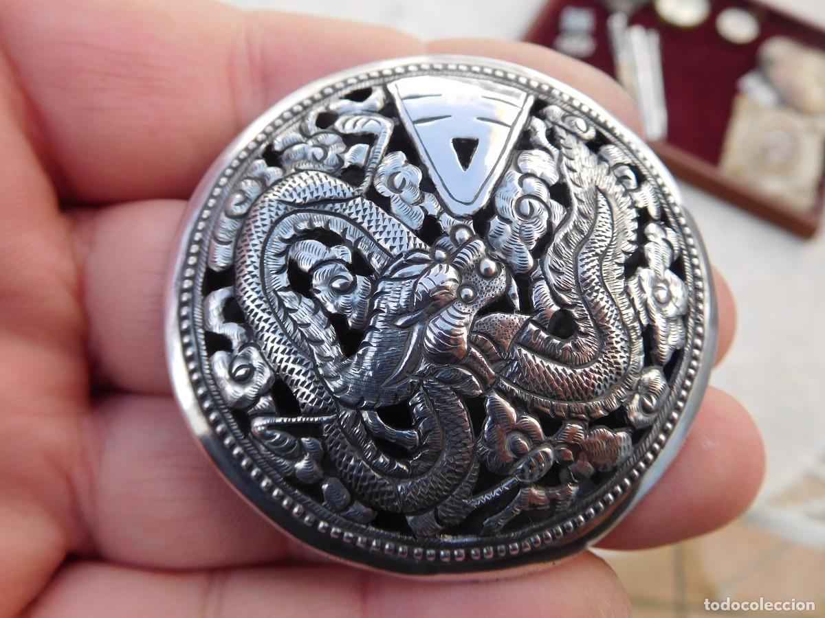 Joyeria: Broche antiguo de plata drag&oacute;n - Foto 1