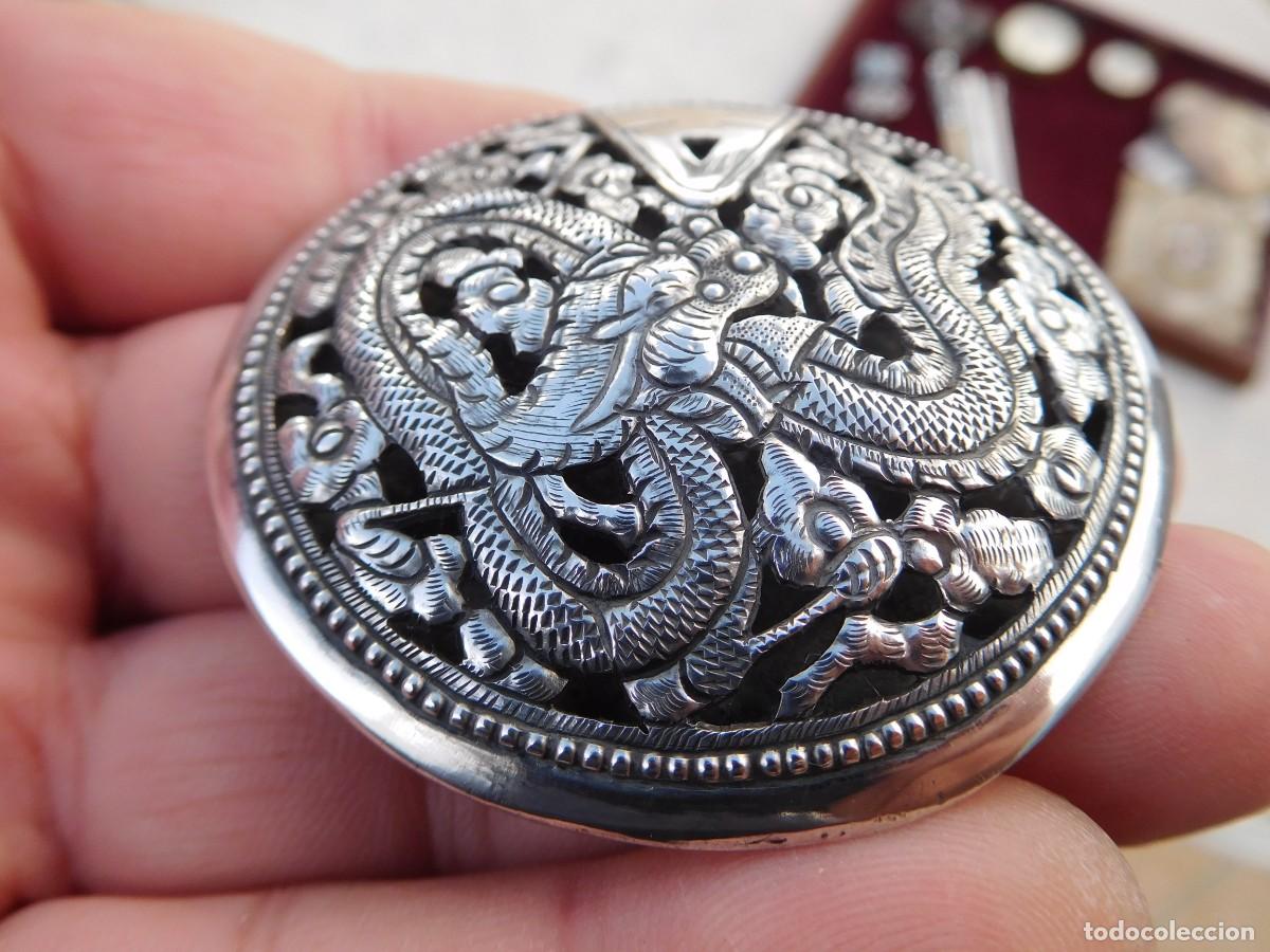 Joyeria: Broche antiguo de plata drag&oacute;n - Foto 2