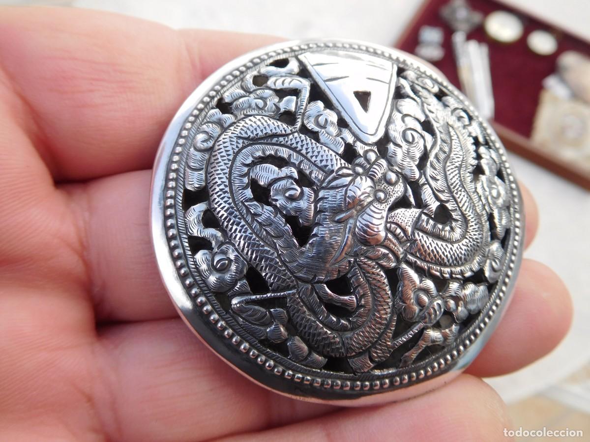 Joyeria: Broche antiguo de plata drag&oacute;n - Foto 4