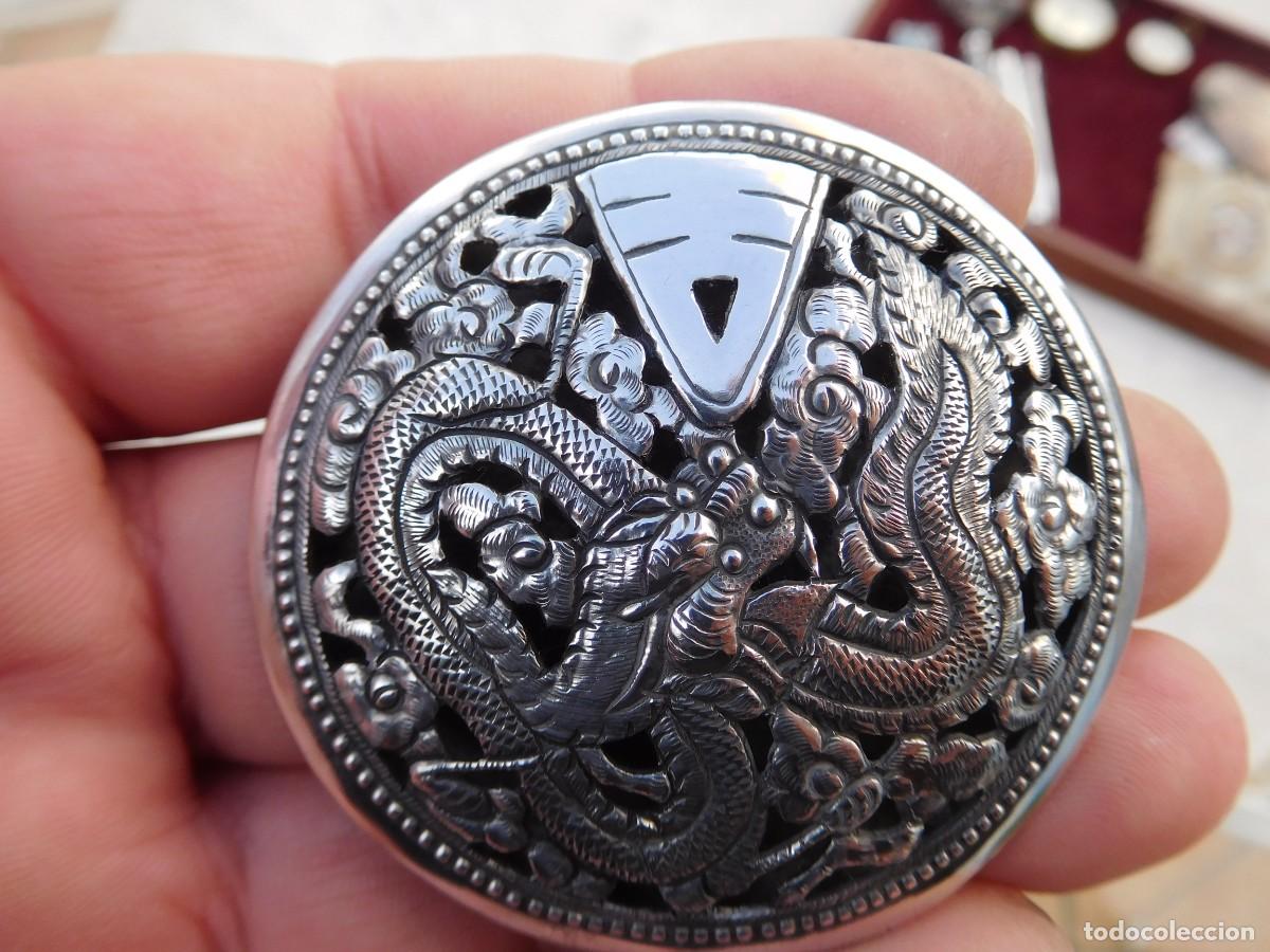 Joyeria: Broche antiguo de plata drag&oacute;n - Foto 5