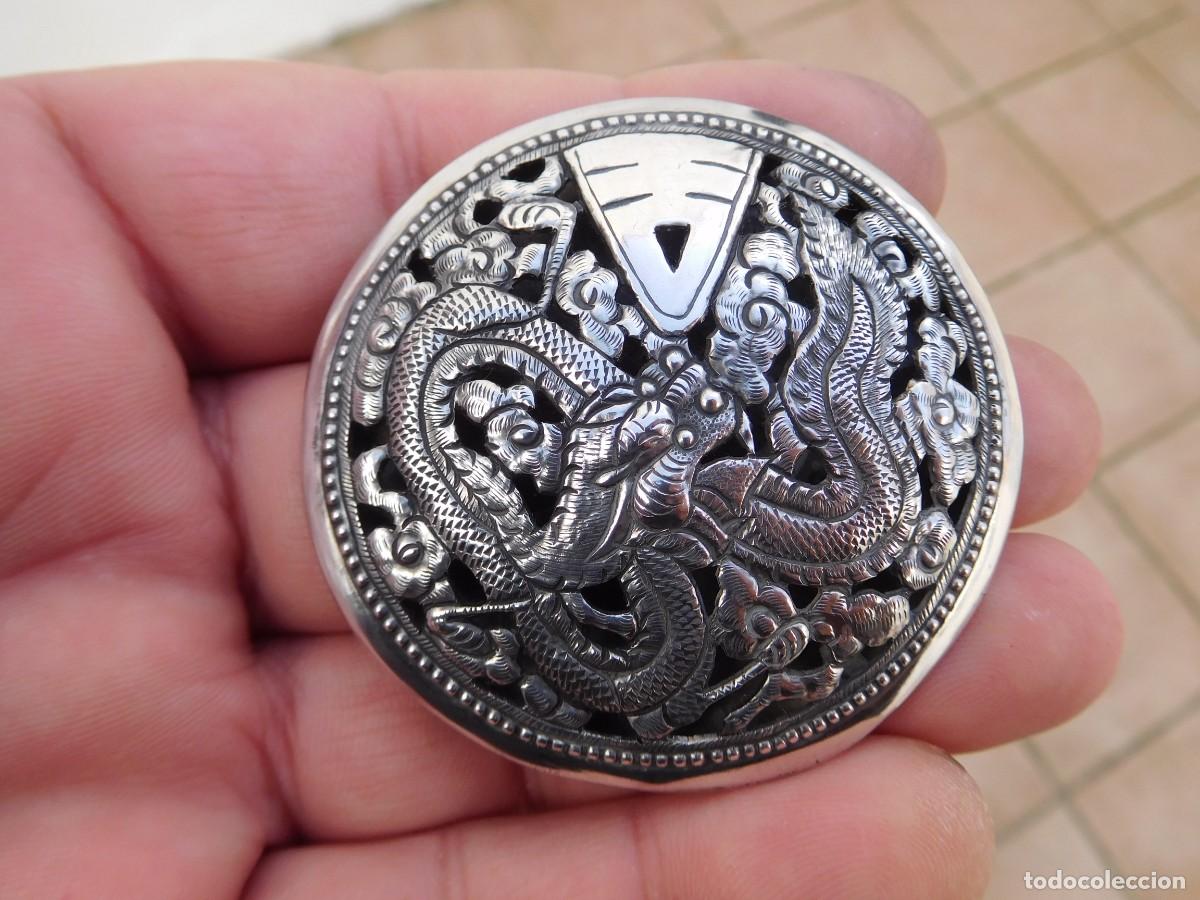 Joyeria: Broche antiguo de plata drag&oacute;n - Foto 6