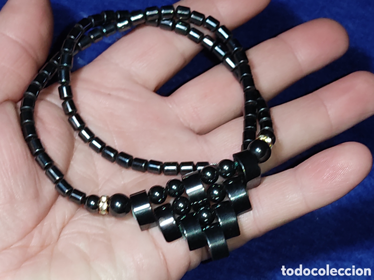 Joyeria: Collar & gargantilla de Hematita negra en forma triangular. - Foto 4