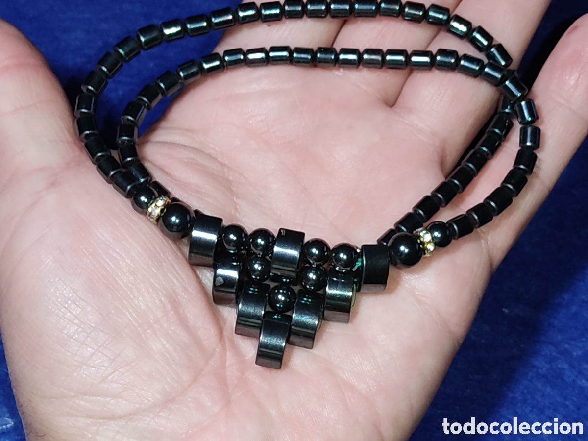 Joyeria: Collar & gargantilla de Hematita negra en forma triangular. - Foto 5
